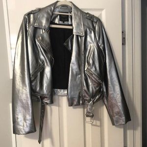 ZARA metallic Moto jacket